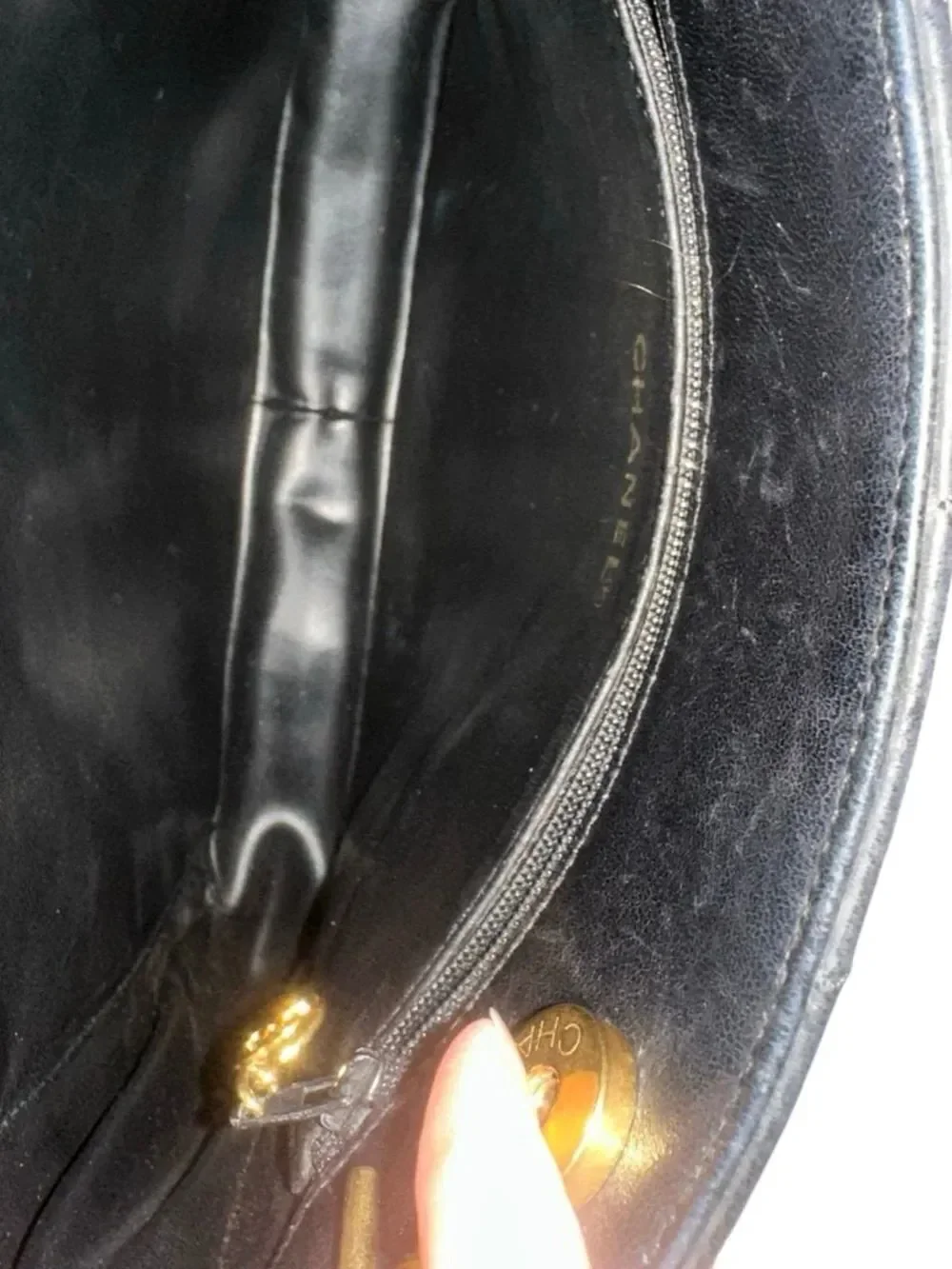 CHANEL Black Quilted Leather Shoulder Bag with Gold Hardware